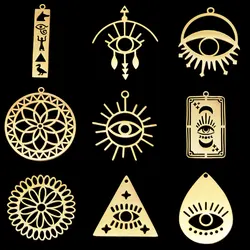 5pcs/lot 316 Stainless Steel Religious Egypt Geometric DIY Earring Charm Pendant Wholesale Jewelry Lotus Flower Water Drop