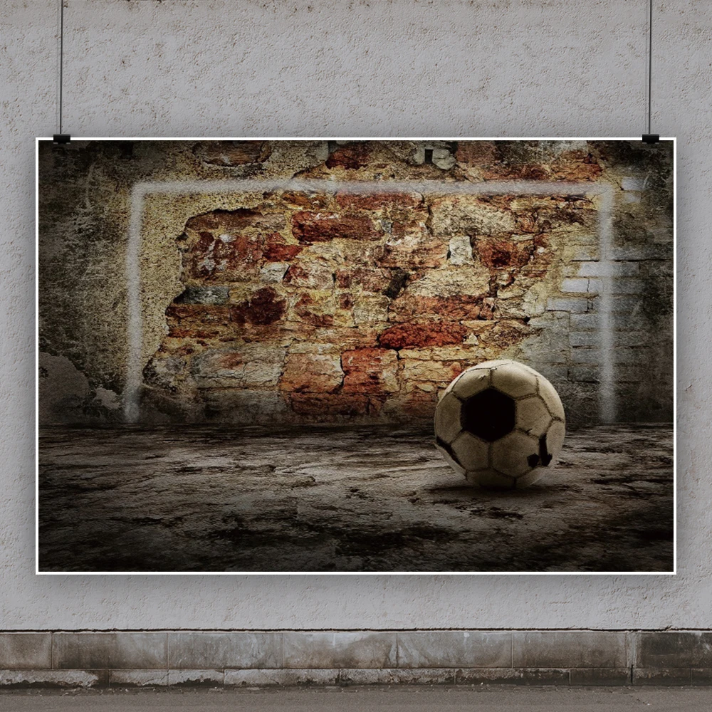 LATAR BELAKANG Fotografi Vintage Dinding Bata Sepak Bola Latar Belakang Baby Shower Anak Potret Photophone untuk Foto Studio Photocall