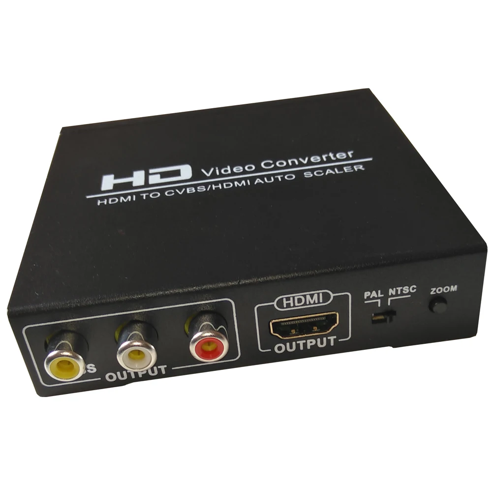 

HDMI to CVBS RCA HDMI Converter 1080P PAL NTSC HDCP protocol AV Composite Video Audio Adapter With 3.5mm Headphone zoom func