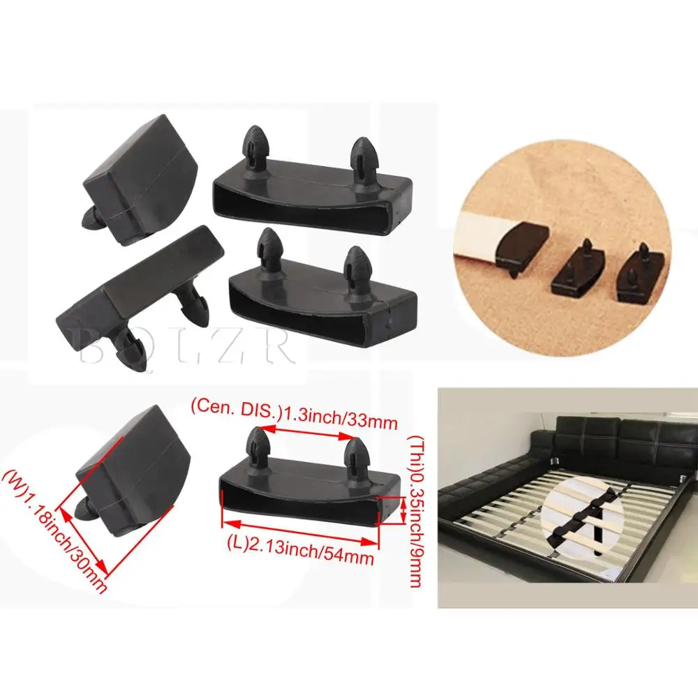 BQLZR 55mm/50mm Plastic Bed Slat End Caps Holders Replacement for Holding and Securing Wooden Slats Bed Base Pack of 50