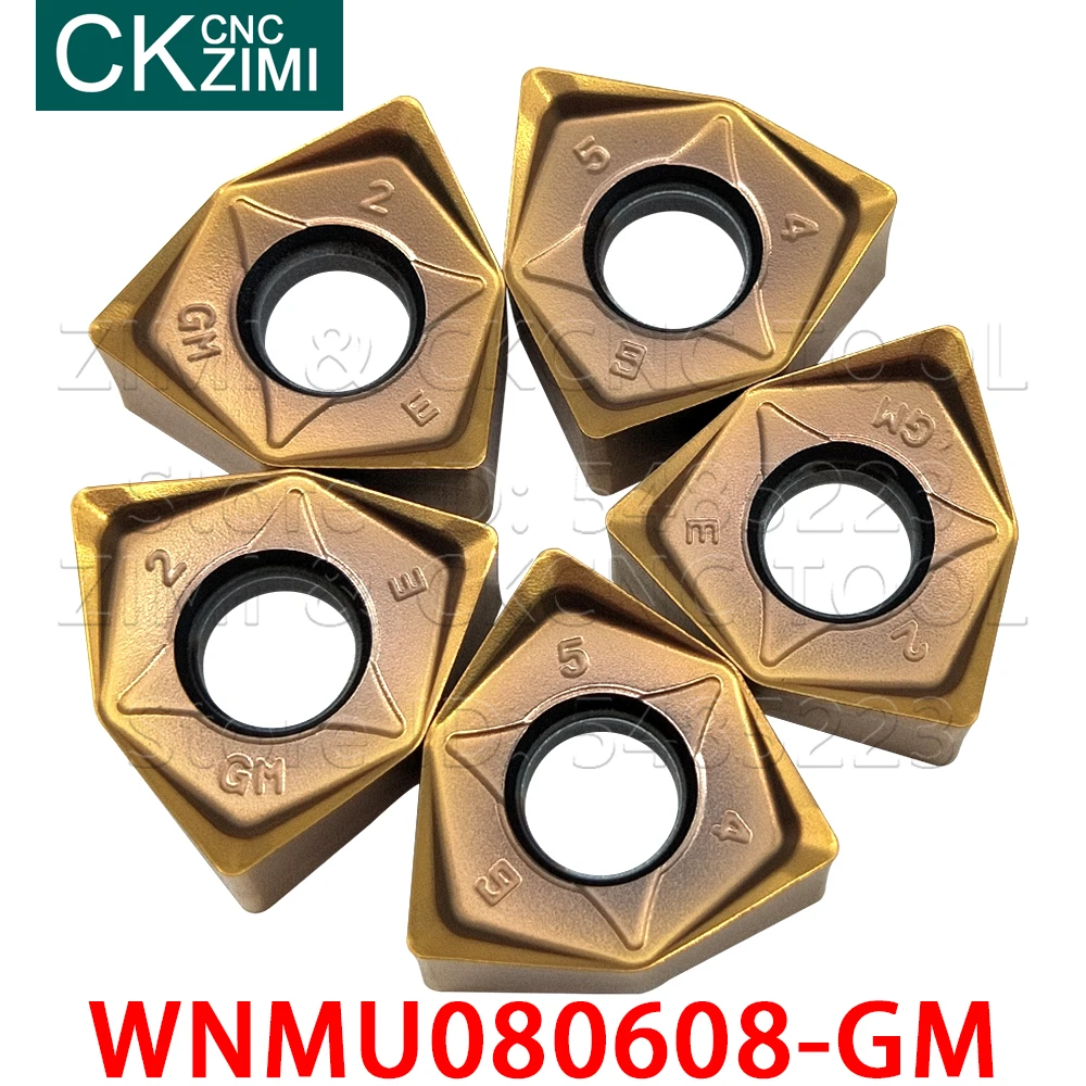 WNMU080608-GM WNMU 080608 GM Carbide Inserts Fast feed milling cutter Tools lathe part CNC Metal lathe tools for heavy cutting