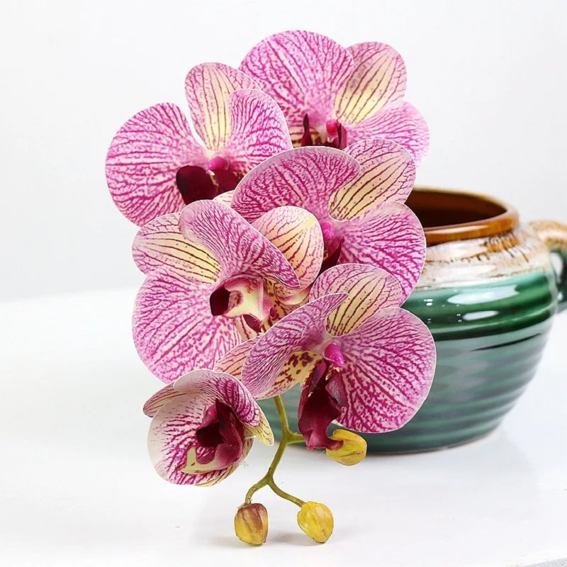 1 Bos (6 Heads) Plastic Vlinder Orchidee, Gebruikt Voor Thuis Decoratie, Bruiloft Decoratie Bloem