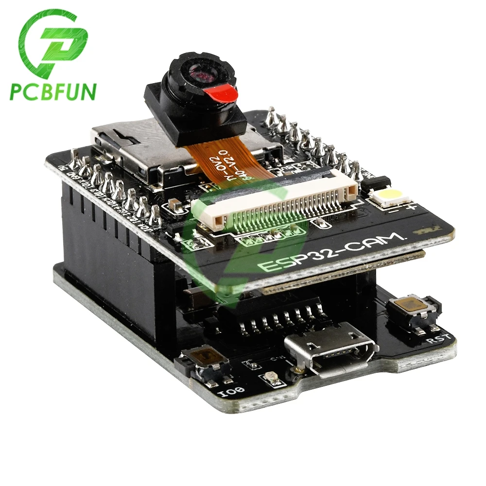 ESP32-CAM-MB WIFI ESP32 CAM Bluetooth Development Board with OV2640 Camera MICRO USB to Serial Port CH340G 4.75V-5.25V Nodemcu