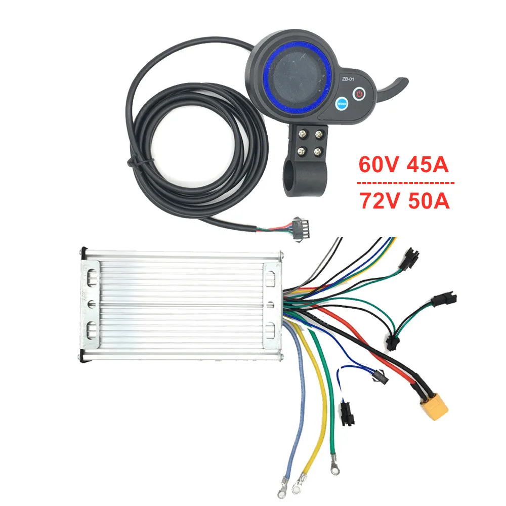 ZB 60V 72V 45A 50A Controller per doppio motore 6000w 7000W e scooter Display acceleratore PCB scheda madre scheda madre