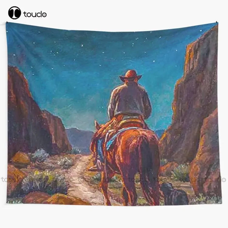 Fwc 5130 Old West Wild Cowboy Tapestry Aesthetic Wall Tapestry Blanket Tapestry Bedroom Bedspread Decoration Art Home Decoration