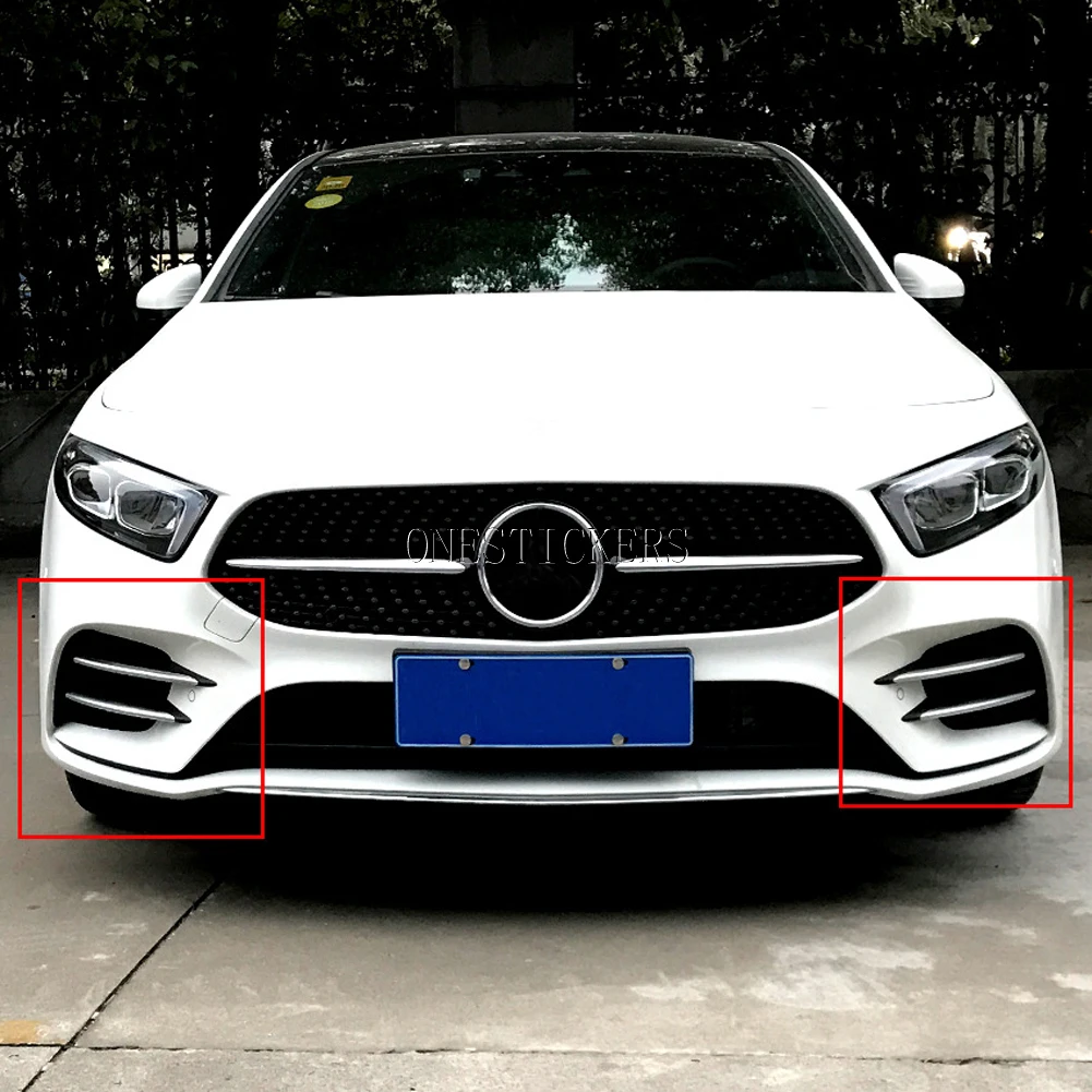 For Mercedes Benz A Class W177 A180 A200 A220 A250 2019-2021+ Car Accessories Front Fog Lamp Lights Trim Cover Decoration Strips