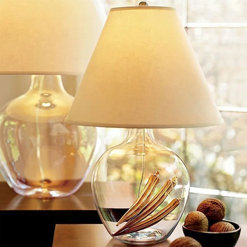 

American Table Lamp Glass Bedroom Bedside Table Lamp Simple Modern Personality Dimmable Warm Bedside Cute Desk Calandar