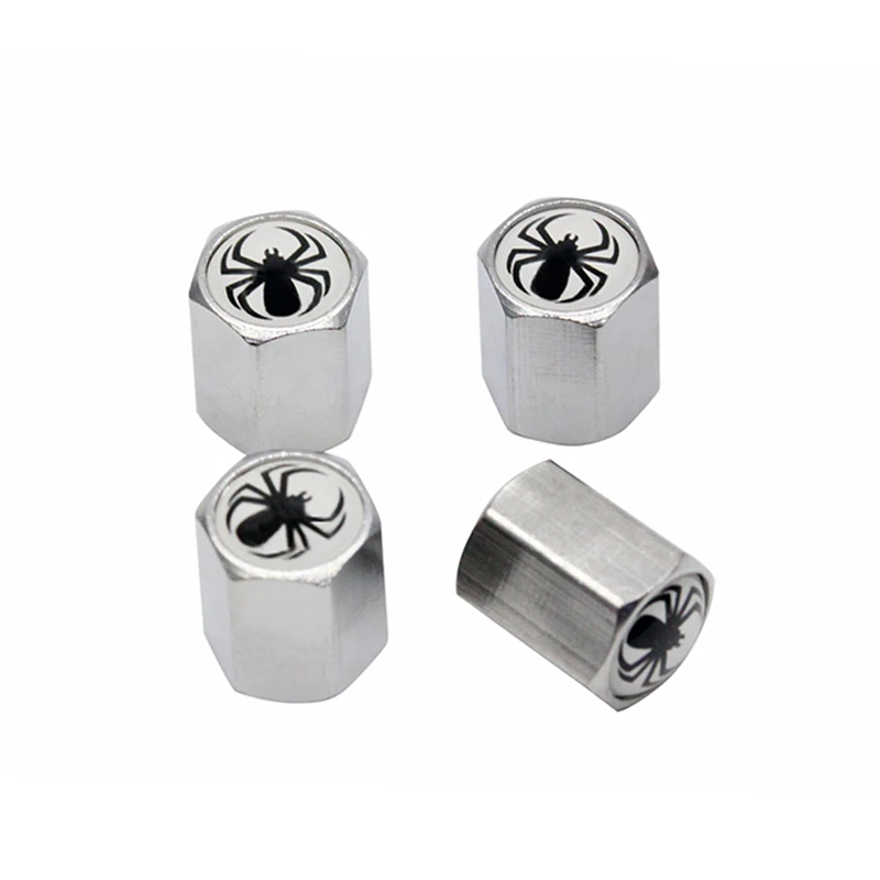 4Pcs/Lot Car Styling Wheel Tire Accessories Valve Stems Covers Spider Logo Stickers For Toyota Suzuki Nissan Honda Ford