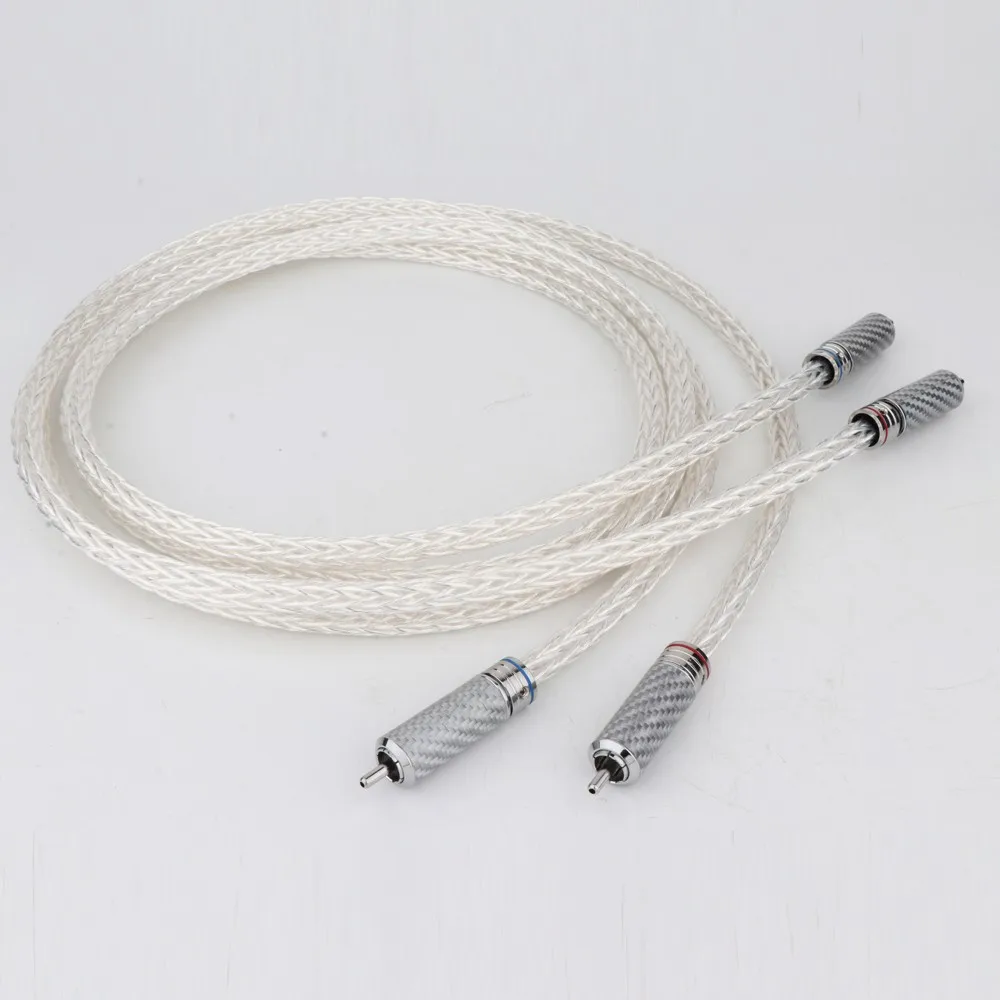 Hi-End 6AG OCC versilbertes 12-adriges Audiokabel – 24K vergoldete Cinch-Stecker, HiFi 2RCA auf 2RCA-Verbindung für Pro Audio – Detail 2