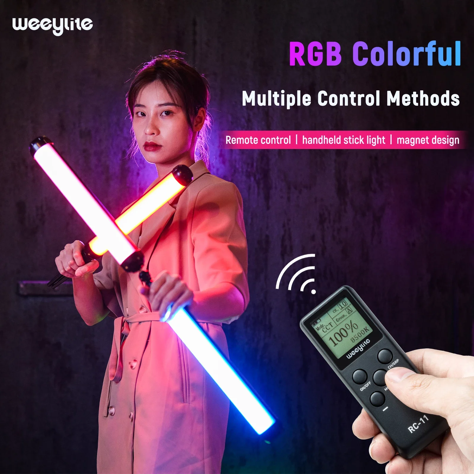 Weeylite K21 8W Stick Fill in Light LED RGB Soft Tube Light luce portatile fotografia illuminazione foto Video Light