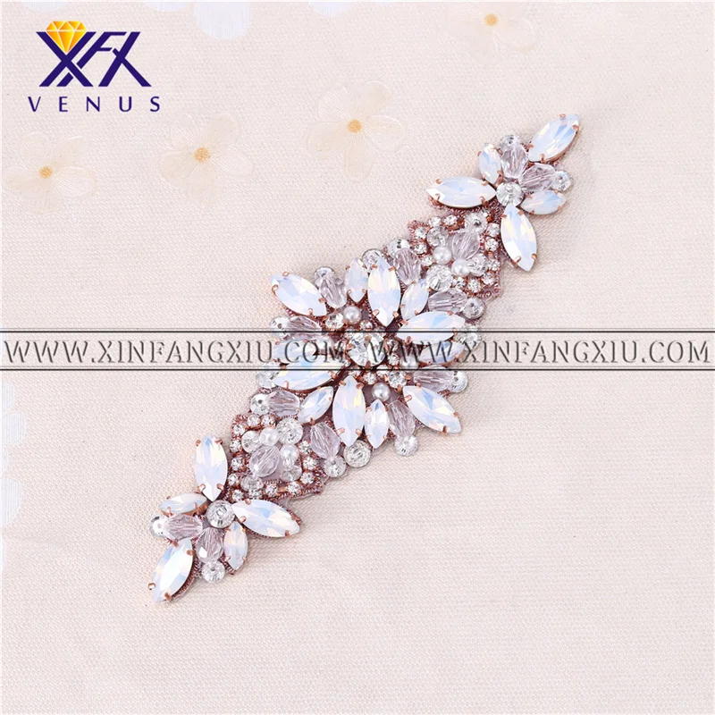 XFX VENUS 10pcs Crystal Applique Iron on For Wedding Dresses Rhinestones for Crafts rinstones Wedding Rhinestone Applique Beaded