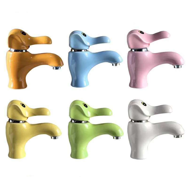 Bathroom Faucet Children lovely Cartoon Bathroom Elephant Ceramic Wash Basin cold and hot water Fauects tap Mixer For Sink Drain