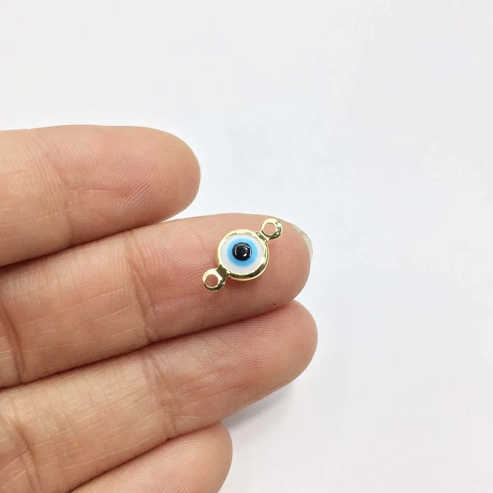 Eruifa 20pcs 6mm Mini Plastic Eyes Charms Connector Jewelry DIY HandMaking