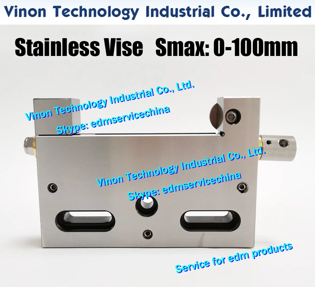 VISE-100 Precision Stainless Vise Max Open:0-100mm (152Lx100Hx20W), Wire-EDM Vise, Precision Vise of Stainless Hold range 100mm