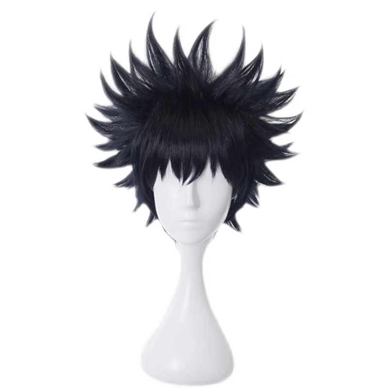 Anime Jujutsu Kaisen Fushiguro Megumi Dark Blue Wig Cosplay Costume Heat Resistant Synthetic Hair Men Women Short Wigs