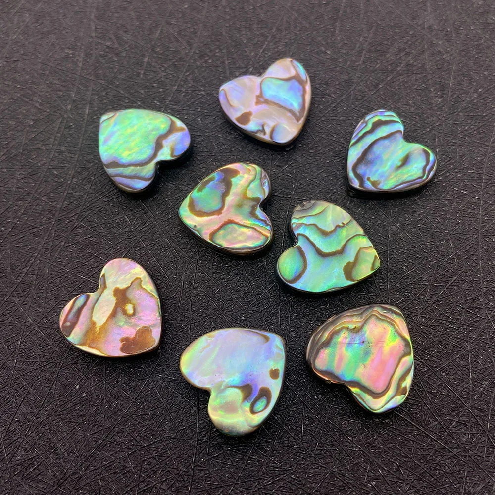 Natural Abalone Shell Beads Heart Shape Straight Hole 10-12-14-15-20mm Abalone Shell Scattered Beads DIY Necklace Bracelet 1/PCS