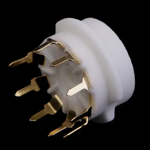 GZC9-B-G 9pin  White Ceramics Gold Plated Vacuum Tube Socket GZC9-B-G For 12AX7,12AT7,12AU7,ECC83,ECC82,E88CC, 6922 ,6p1