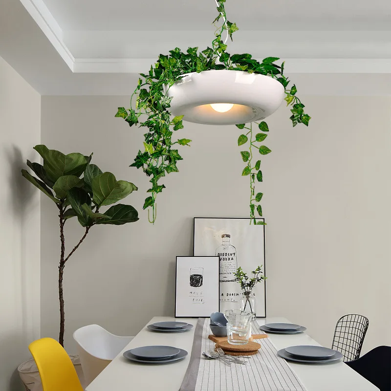 Nordic Plant Pendant Lights DIY Sky garden Led Lamp Flower Pot Hanging Lamp Dining Room Restaurant Lighting Home Decor ZM1109