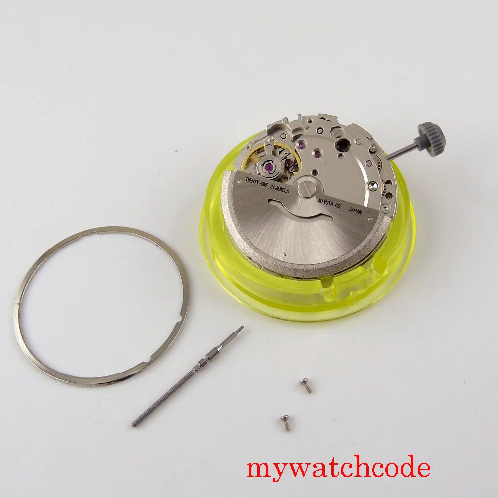 21 Jewels Miyota 8215 821A Hack Second Stop Date Window Automatic Mechanical Movement Watch Accessories Replacements Gold Parts