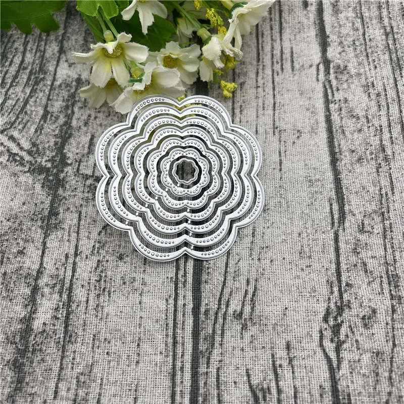 7pçs Nova Forma de Flor De Corte De  Metal Cutting Dies For DIY Scrapbooking Album Embossing Paper Cards Decorative Crafts