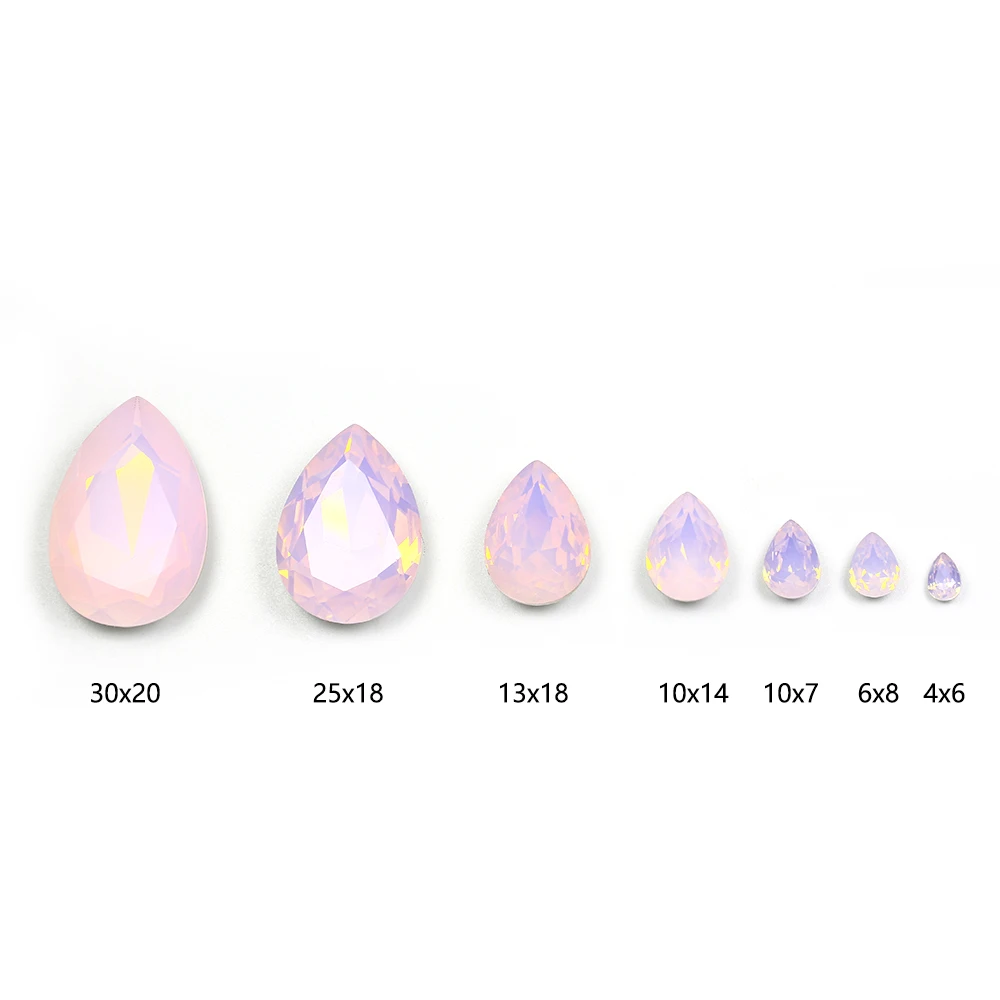 Tear Drop Shape Shiny Diamond DIY Crafts Crystal For Dresses Clothes Bags All Size Colorful Pointback Glue On Rhinestones 3003