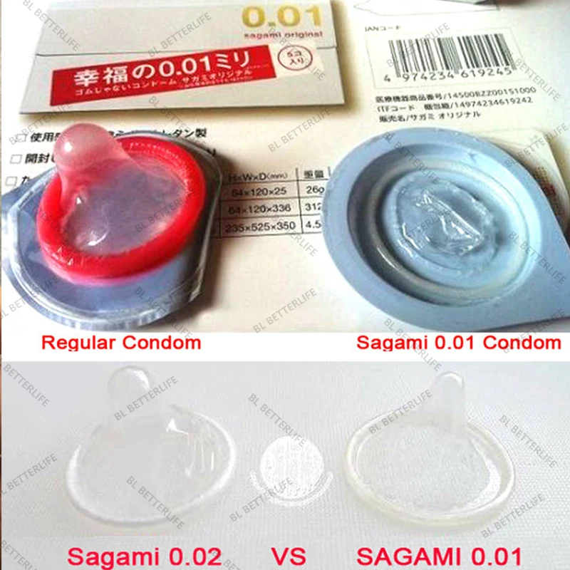 Made in Japan Sagami Original 20 stücke 0,01mm Super Slim Ultra dünn wie nicht tragen Glück 001 Kondom Männer kein Latex Polyurethan