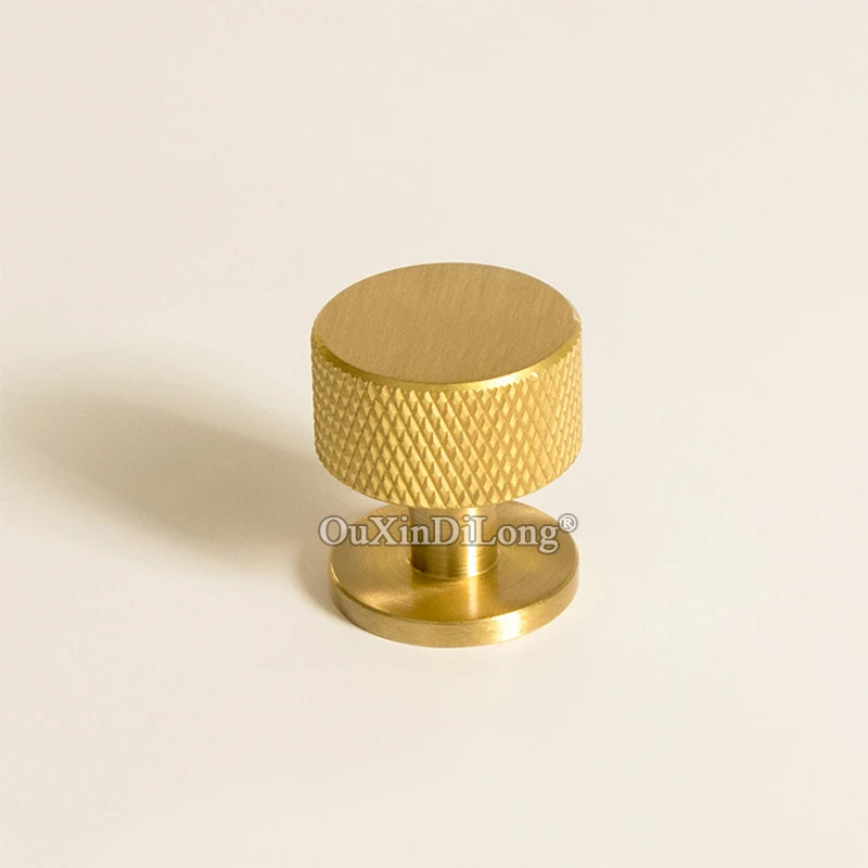 HOT 20PCS Solid Brass Knurled Furniture Door Handles Drawer Cabinet Knobs Cupboard Wardrobe Closet TV Wine Cabinet Pulls Knobs