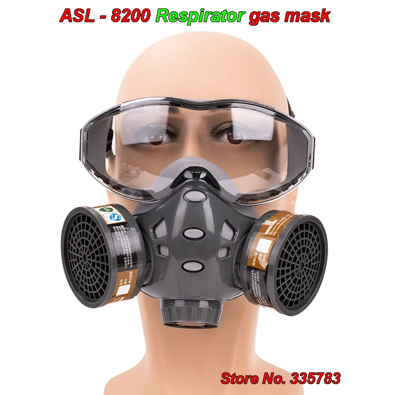 

ASL-8200 Respirator gas mask With goggles Anti-fog Integrated High-quality protective mask Spray paint saliva Breathing mask