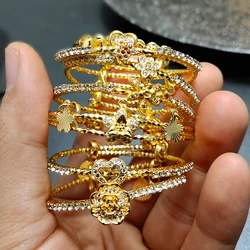 20 Styles Dubai Gold Color Baby Bangles For Kids Baby Promotion Sale Child Birthday Gifts Children'S Bracelets