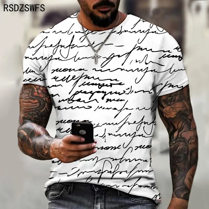 Sexy designer original letter print t-shirt men\'s summer round neck short sleeve Street Fashion T-shirt large size 5XL