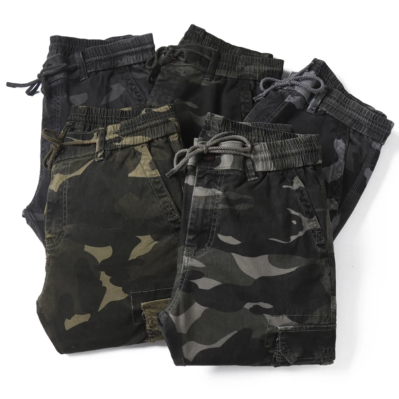 BAPAI Men Oversize Cargo Pants Black Pocket Camouflage Pants Harem Joggers Harajuku Sweatpant Hip Hop Tactical Trousers