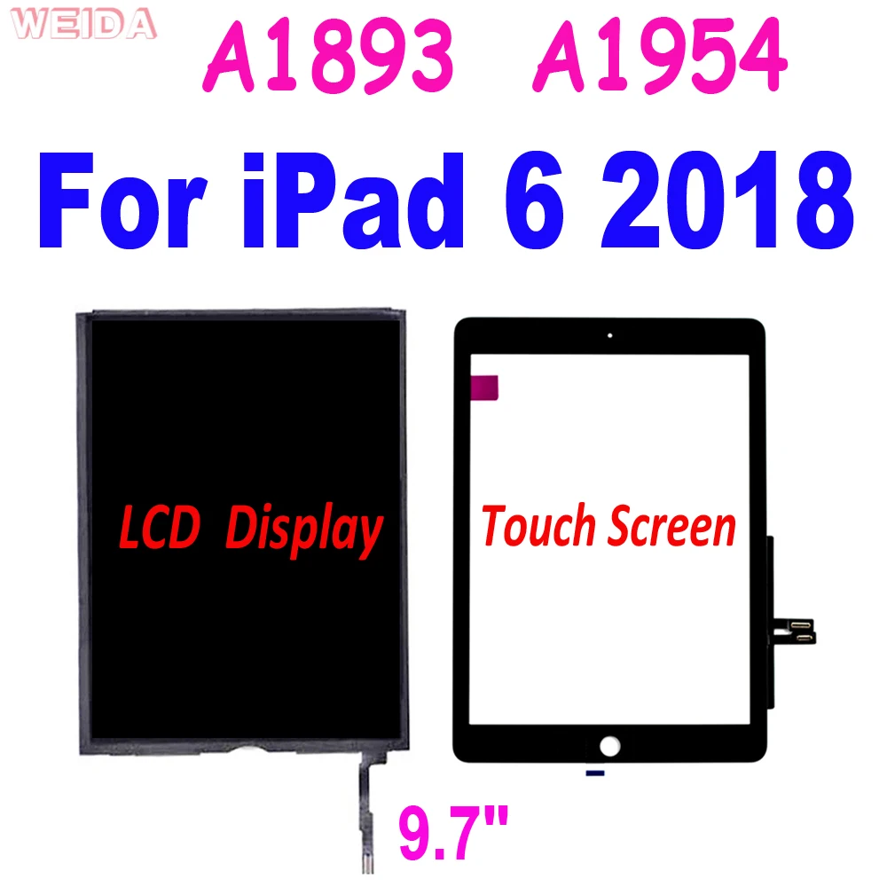 

9.7" For iPad 6 2018 LCD A1893 A1954 iPad 6 6th 2018 for iPad 9.7 2018 LCD Display Touch Screen Digitizer For iPad 6 2018 Touch