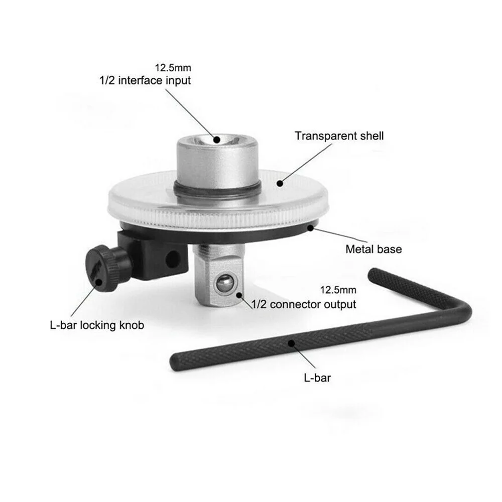 360° 1/2 Inch Angle Torque Gauge Torque Auto Measuring Instrument Adjustable Drive Torque Angle Gauge Hand Tools