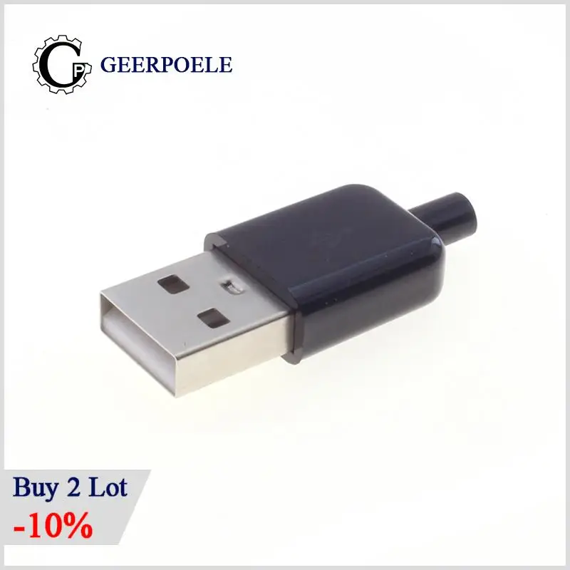 Conector de plástico para micro usb, conector tipo macho a 4 pinos