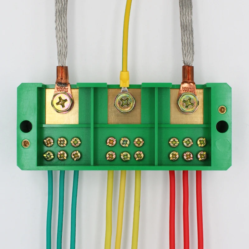 Boîte de Distribution de Connexion 3 en 9 Sorties, Bornes Vertes Triphasées, Nucleoshutering, Ligne de Partie