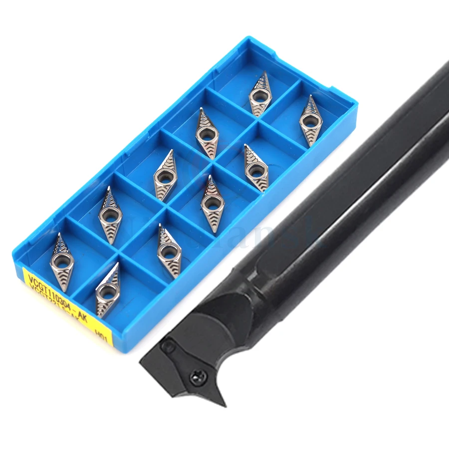 1pc S16Q/S20R-SVWCR11 High hardness durable internal CNC turning toolholder+10pcs VCGT VCMT Wear-resistant carbide lathe inserts