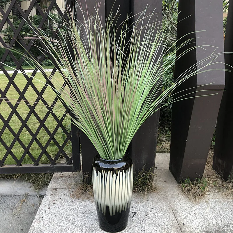 100cm Artificial Plastic Long Reed Grass Handle Green Onion Grass Plants Christmas Foxtail Tree Wedding Garden Home Decor Props