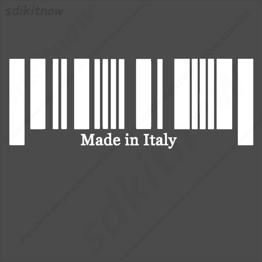 9x25cm Made in Italy Flag Bar Code Car funny Sticker PVC Decal Styling For Ferrari Abarth Lamborghini Maserati Alfa Romeo Pagani