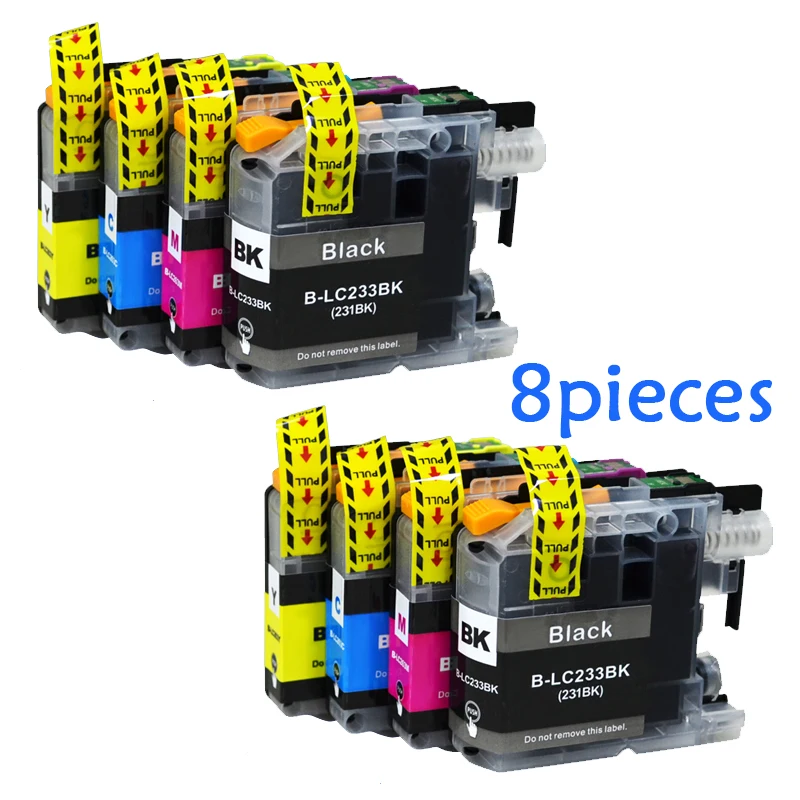 8pcs LC233 compatible ink cartridge For brother LC 233 DCP-J562DW DCP-4120DW MFC-J480DW MFC-J4620DW ink cartridge LC233 full ink