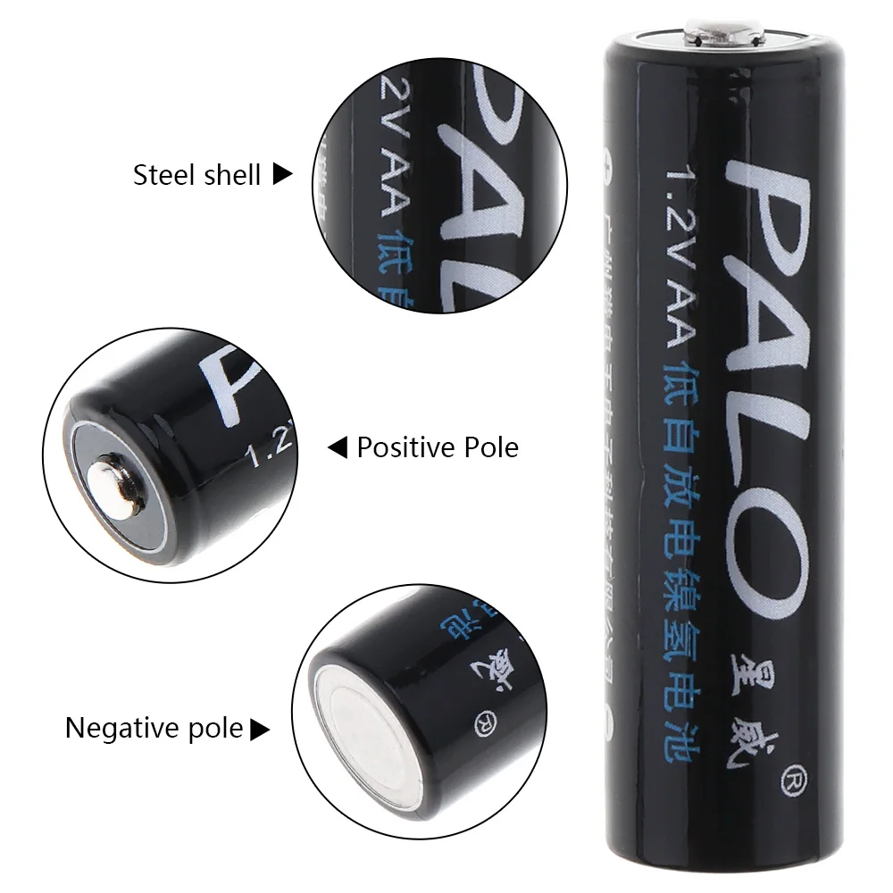 4Pcs AA Battery Rechargeable Batteries 1.2V AA 3000mAh Ni-MH Pre-charged Rechargeable Battery 2A Baterias for Camera With a box