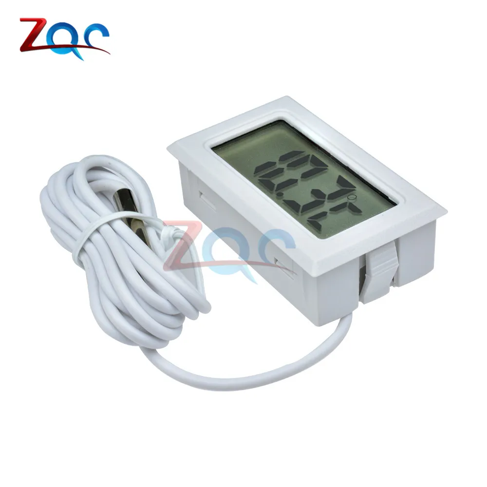 Mini LCD Digital Thermometer for Freezer Temperature -50~110 degree Refrigerator Fridge Thermometer indoor outdoor Probe 1M 2M