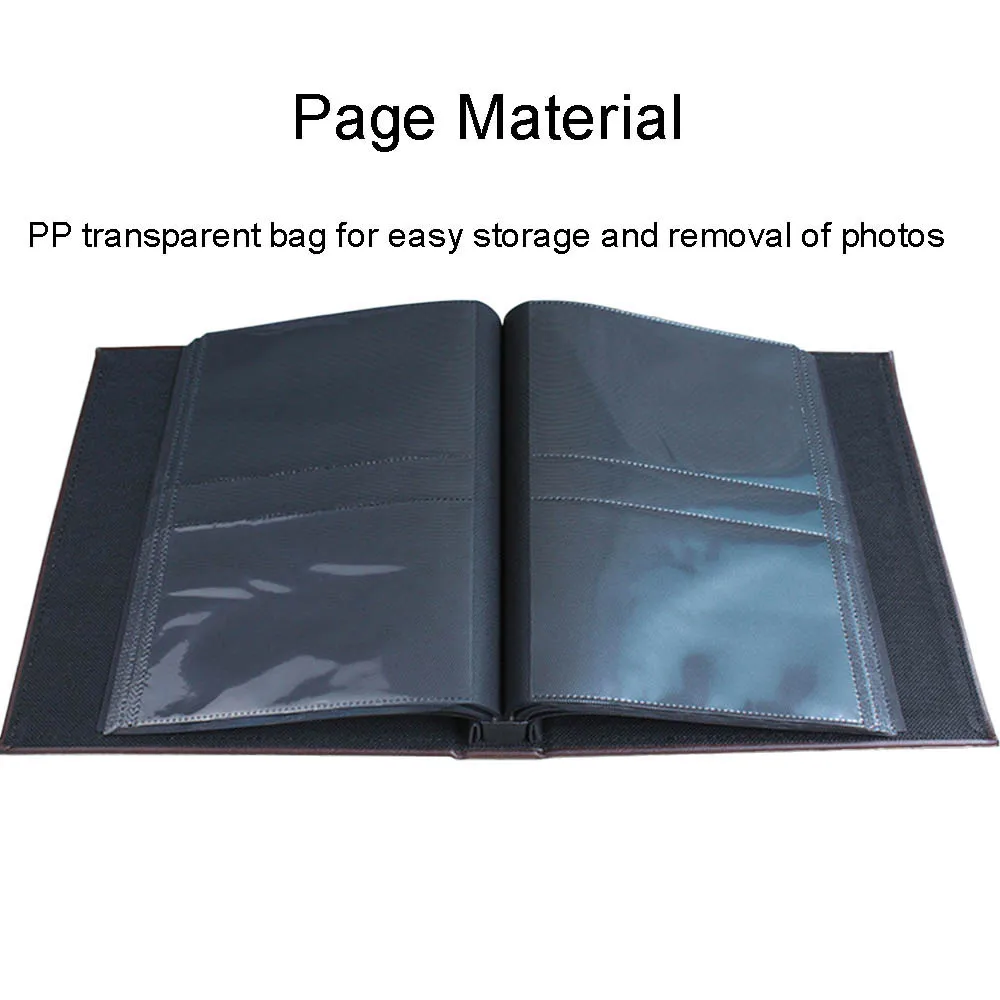 Large Leather Photo Albums, Totaling 40 Sheet, 80 Sides, Scrapbook, Wedding Guest Book, DIY Memories Book, Insert Album, Christm