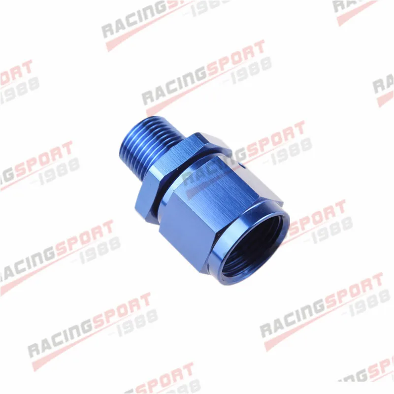 

10AN AN10 Female To 3/8" NPT Male Straight Aluminum Swivel Adapter Fitting BLUE