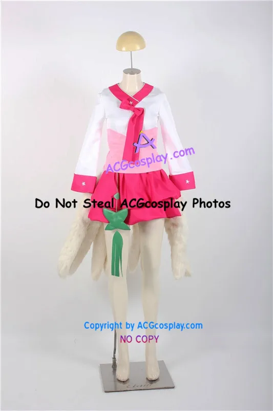 Disfraz de Cosplay de la dinastía de League of Legends Ahri, incluye medias y nueve colas de piel, prenda acgcosplay