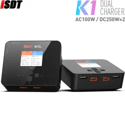 ISDT K1 AC 100W DC 250W/10Ax2 Dual Channel Balance Charger Discharger for Lipo LiFe LiHv Battery