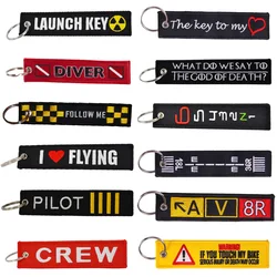 Lançamento Chaveiro para Motos e Carros, Tag Chave, Bordados Key Fobs, Homens e Mulheres Presente, 1 Pc