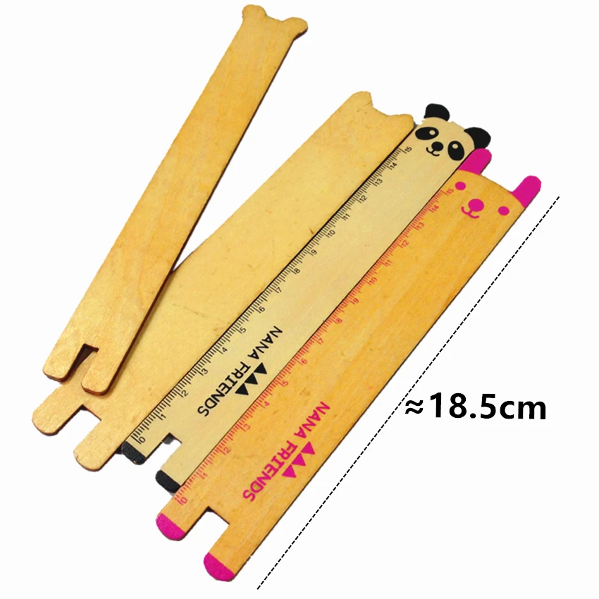 4pcs/lot Novetly Animal design students'DIY wooden ruler Kawaii gift for kids drawing straightedge Decoration Shoot Props