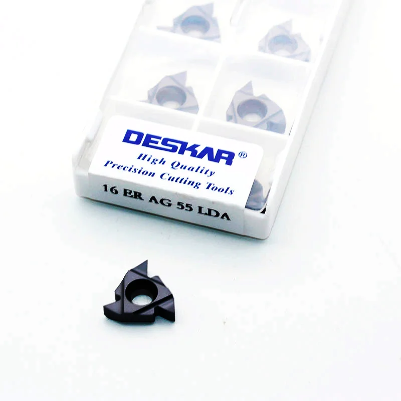 10 pces 16er 16ir 0.5/0.75/1/1.25/1.5/1.75/2/2.5/3/3.5. 5 iso lda ldc carboneto insere original deskar torno cnc ferramenta de torneamento externo
