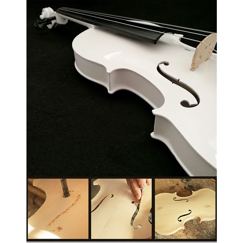 1Pcs WHITE Color Violin 1/4 Violin Handcraft Violino Musical Instruments