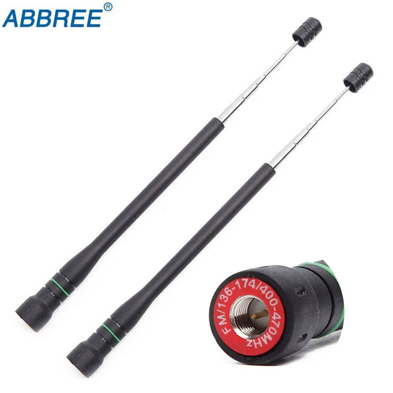 2PCS ABBREE AR-775 Telescopic SMA-male High Gain Dual Band Antenna For Walkie Talkie TYT MD-380 WOUXUN KG-UV8D KG-UV6D Radio